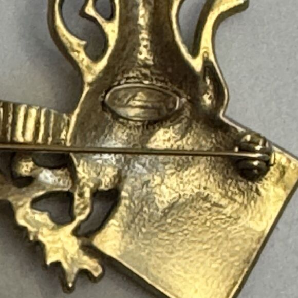 Vintage Danecraft Bronze-Tone “Dear Santa Enjoy” Holiday Brooch Pin - Picture 5 of 7